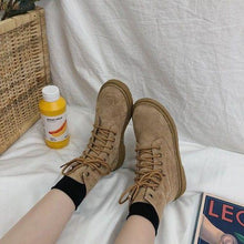 Load image into Gallery viewer, Lace Up Ankle Boots For Women With Black and Brown
